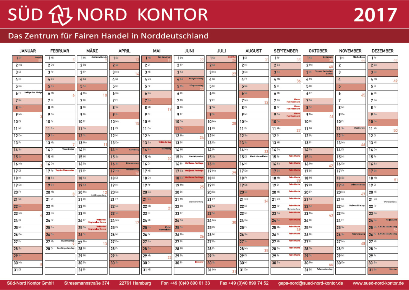 Wandkalender SNK