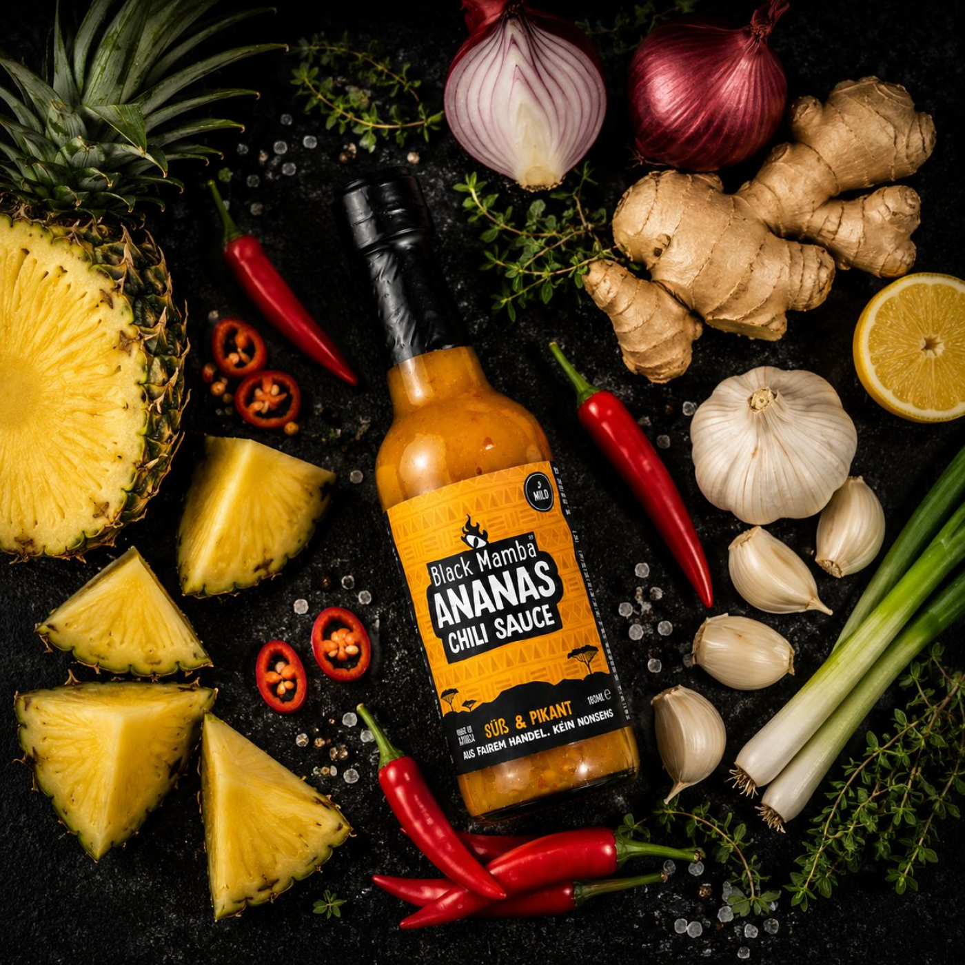 Ananas Chili Sauce, Black Mamba, 180 ml