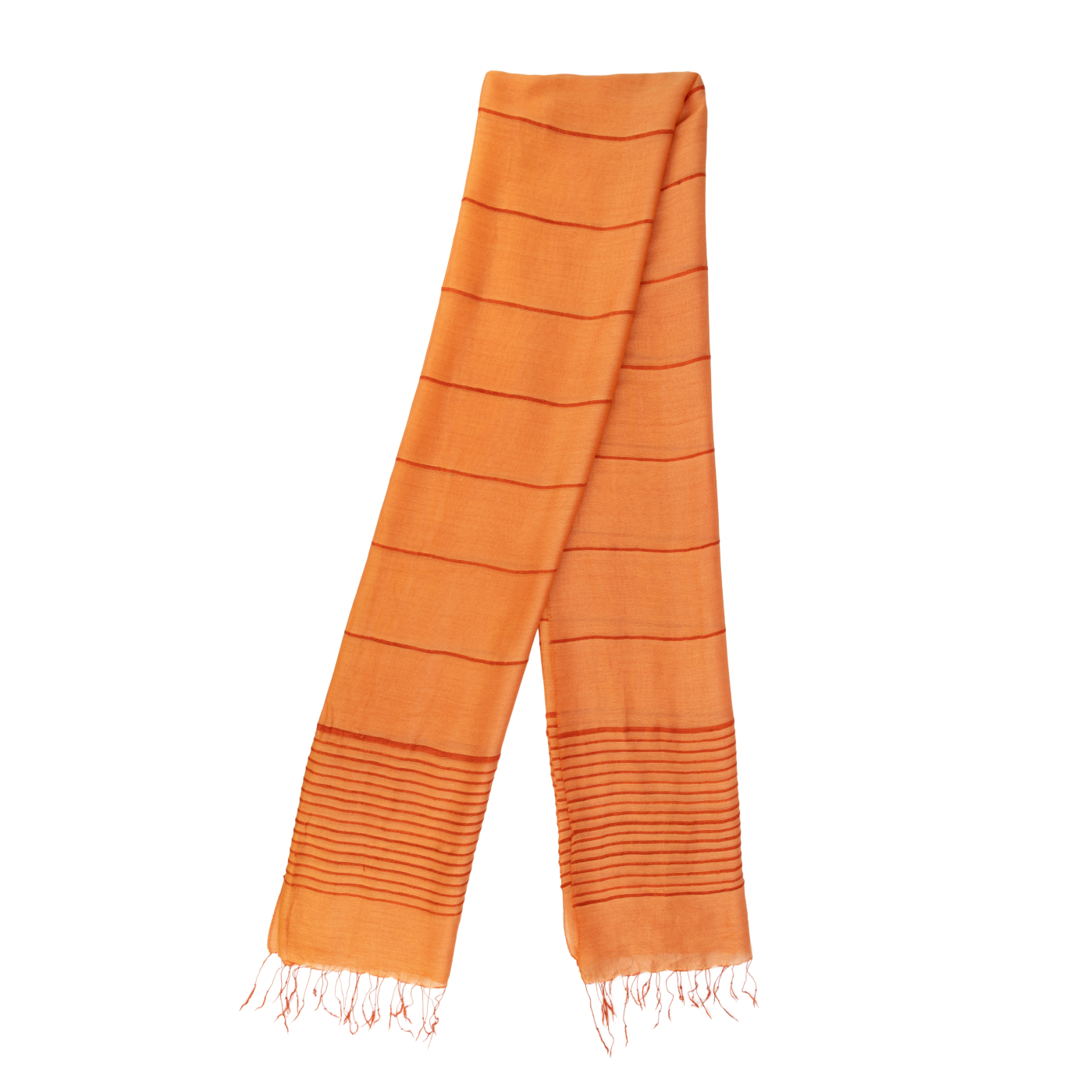 "Lines" Schal aus Viskose und Seide in Orange