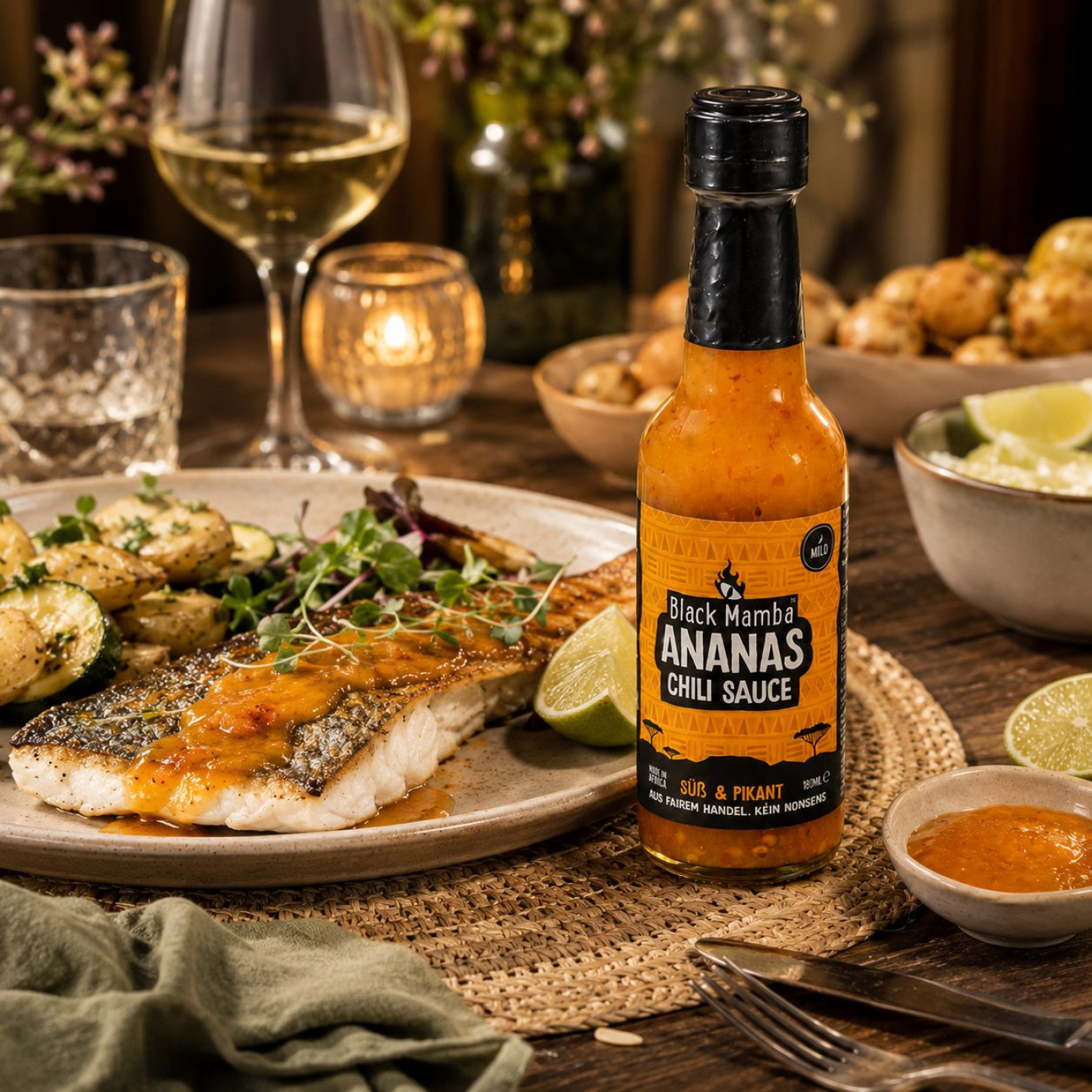 Ananas Chili Sauce, Black Mamba, 180 ml