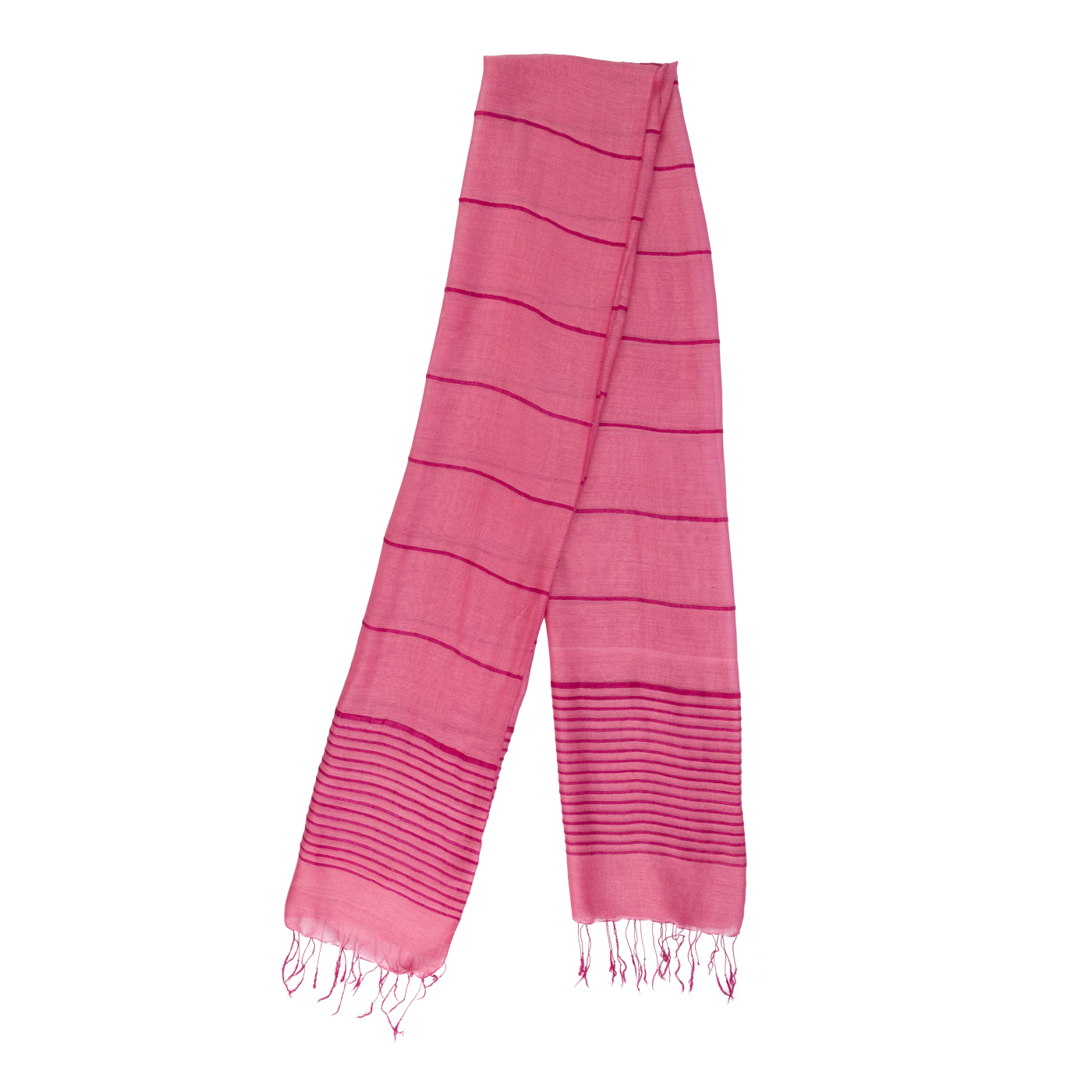 "Lines" Schal aus Viskose und Seide in Pink