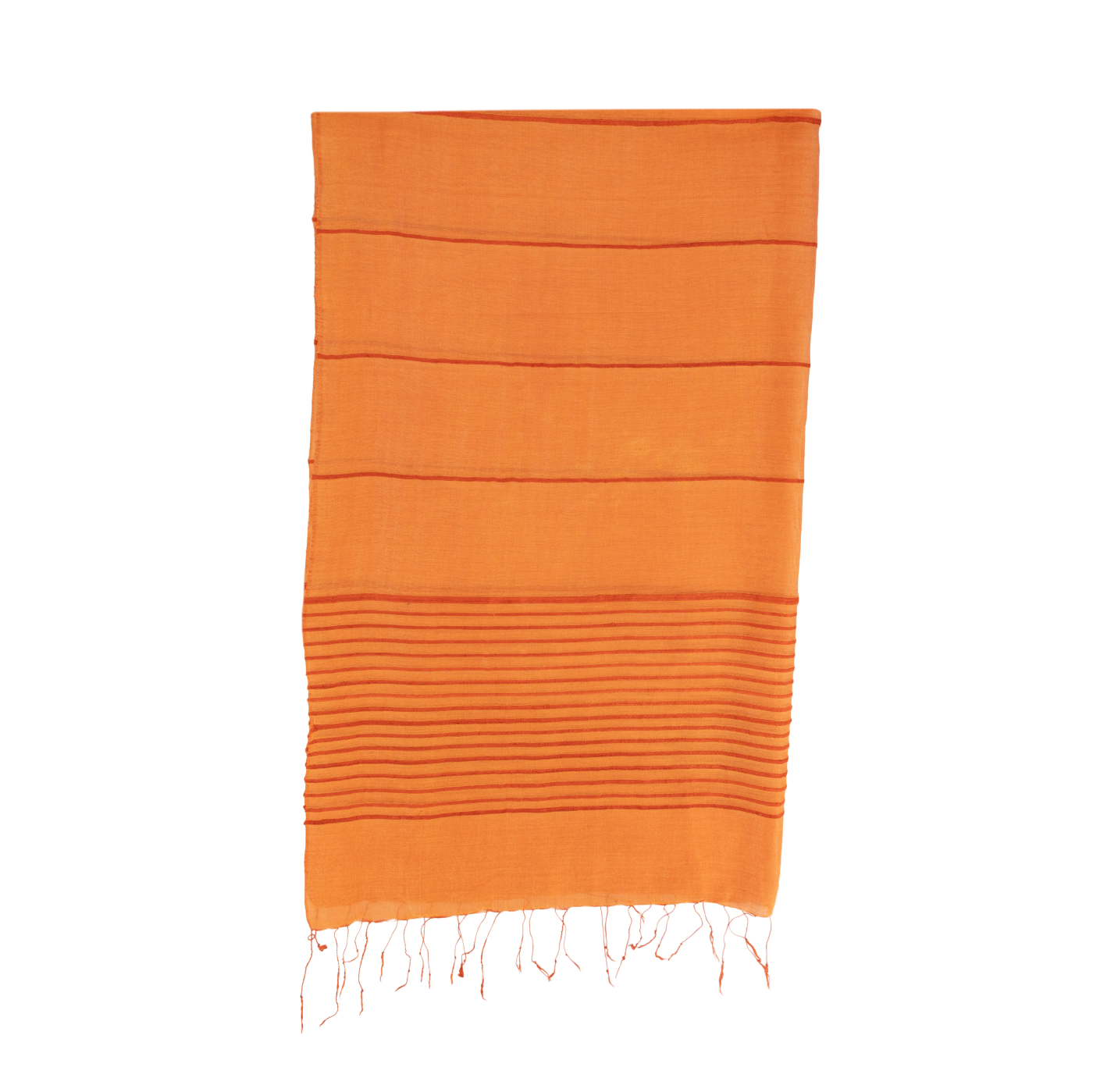 "Lines" Schal aus Viskose und Seide in Orange