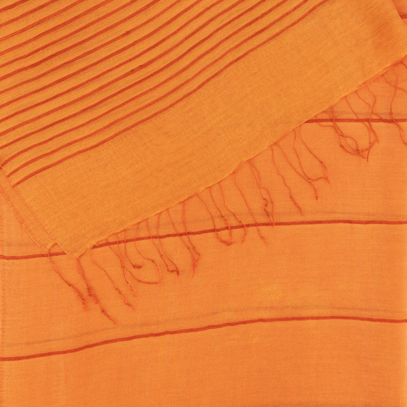 "Lines" Schal aus Viskose und Seide in Orange